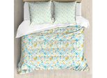 Abakuhaus Copripiumino Seestern, Silhouette Di Conchiglie, Antiacaro, Adatto A Chi Soffre Di Allergie, Con Federe, 155 Cm X 220 Cm - 80 X 80 Cm, Blu Arancione Giallo Pallido