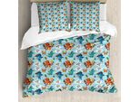 Abakuhaus Copripiumino Pirates, Elementi Cartoon Pirateschi, Antiacaro, Adatto A Chi Soffre Di Allergie, Con Federe, 155 Cm X 220 Cm - 80 X 80 Cm, Multicolore