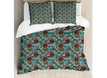 Abakuhaus Copripiumino Pirates, Retro Kids Adventure, Antiacaro, Adatto A Chi Soffre Di Allergie, Con Federe, 155 Cm X 220 Cm - 80 X 80 Cm, Multicolore