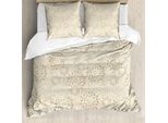 Abakuhaus Copripiumino Floreale, Paisley Dai Colori Caldi, Antiacaro, Adatto A Chi Soffre Di Allergie, Con Federe, 200 Cm X 200 Cm - 80 X 80 Cm, Color Crema
