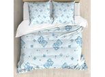 Abakuhaus Copripiumino Per Asilo Nido, Orsacchiotto Giocattolo Letters, Antiacaro, Adatto A Chi Soffre Di Allergie, Con Federe, 155 Cm X 220 Cm - 80 X 80 Cm, Baby Blue Aqua