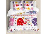 Abakuhaus Copripiumino Per Asilo Nido, Animali Danzanti Felici, Antiacaro, Adatto A Chi Soffre Di Allergie, Con Federe, 155 Cm X 220 Cm - 80 X 80 Cm, Multicolore