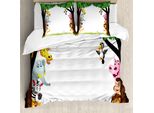 Abakuhaus Copripiuma Per Asilo Nido, Alberi Amichevoli Giungla, Antiacaro Adatto A Chi Soffre Di Allergie Con Federe, 155 Cm X 220 Cm - 80 X 80 Cm, Multicolore