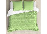 Abakuhaus Lime Green Copripiumino, Triangoli Piramidali, Antiacaro, Adatto A Chi Soffre Di Allergie, Con Federe, 200 Cm X 200 Cm - 80 X 80 Cm, Verde Pallido E Verde Felce