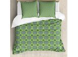 Abakuhaus Lime Green Copripiumino, Mandala Marocchino, Antiacaro, Adatto A Chi Soffre Di Allergie, Con Federe, 200 Cm X 200 Cm - 80 X 80 Cm, Verde Felce Bianco