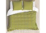 Abakuhaus Copripiumino Giallo E Bianco, Motivo Geometrico, Antiacaro, Adatto A Chi Soffre Di Allergie, Con Federe, 155 Cm X 220 Cm - 80 X 80 Cm, Giallo Bianco Nero