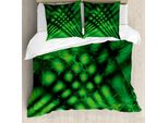 Abakuhaus Lime Green Copripiumino, Psychedelic Blurred, Antiacaro Adatto A Chi Soffre Di Allergie Con Federe, 200 Cm X 200 Cm - 80 X 80 Cm, Verde Cacciatore Nero