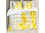 Abakuhaus Copripiumino Giallo E Bianco, Wild Flowers, Antiacaro, Adatto A Chi Soffre Di Allergie, Con Federe, 155 Cm X 220 Cm - 80 X 80 Cm, Giallo Bianco