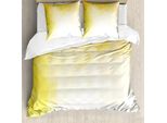 Abakuhaus Copripiumino Ombre, Fractal Mosaic, Antiacaro, Adatto A Chi Soffre Di Allergie, Con Federe, 200 Cm X 200 Cm - 80 X 80 Cm, Giallo Bianco