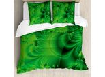 Abakuhaus Set Copripiumino Verde Lime Per Letti Matrimoniali, Psichedelico Vibrante, Antiacaro Adatto A Chi Soffre Di Allergie Con Federe, Verde Smeraldo