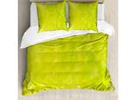 Abakuhaus Copripiumino Verde Lime, Colore Grunge Hazy, Antiacaro, Adatto A Chi Soffre Di Allergie, Con Federe, 155 Cm X 220 Cm - 80 X 80 Cm, Verde Mela