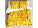 Abakuhaus Copripiumino Con Fiori Gialli, Lively Dasies, Antiacaro, Adatto A Chi Soffre Di Allergie, Con Federe, 155 Cm X 220 Cm - 80 X 80 Cm, Giallo Calendula