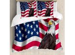 Abakuhaus Set Copripiumino Adler Per Letti Matrimoniali, Simbolo Patriottico Americano, Antiacaro, Adatto A Chi Soffre Di Allergie, Con Federe, Multicolore
