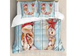 Abakuhaus Lettera U Copripiumino, Underwater Al U, Antiacaro, Adatto A Chi Soffre Di Allergie, Con Federe, 155 Cm X 220 Cm - 80 X 80 Cm, Corallo Scuro, Azzurro Pallido