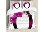 Abakuhaus Lettera O Copripiumino, O Alphabet E Orchid, Antiacaro, Adatto A Chi Soffre Di Allergie, Con Federe, 200 Cm X 200 Cm - 80 X 80 Cm, Fucsia Nero