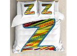 Abakuhaus Lettera Z Copripiumino, Festa Ragazze, Antiacaro Adatto A Chi Soffre Di Allergie Con Federe, 200 Cm X 200 Cm - 80 X 80 Cm, Multicolore