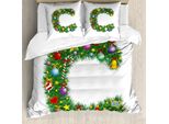 Abakuhaus Lettera C Copripiumino, Design Festivo, Antiacaro, Adatto A Chi Soffre Di Allergie, Con Federe, 155 Cm X 220 Cm - 80 X 80 Cm, Multicolore