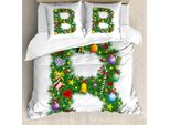 Abakuhaus Lettera B Copripiumino, Candy Cane Tuta Con B, Antiacaro, Adatto A Chi Soffre Di Allergie, Con Federe, 155 Cm X 220 Cm - 80 X 80 Cm, Multicolore