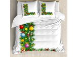 Abakuhaus Lettera L Copripiumino, Pino Majuscule L, Antiacaro Adatto A Chi Soffre Di Allergie Con Federe, 155 Cm X 220 Cm - 80 X 80 Cm, Multicolore