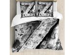 Abakuhaus Lettera Z Copripiumino, Capitale Z Rusty Tone, Antiacaro Adatto A Chi Soffre Di Allergie Con Federe, 155 Cm X 220 Cm - 80 X 80 Cm, Grigio Nero