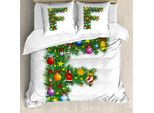 Abakuhaus Lettera F Copripiumino, Chirstmas Bell Natale, Antiacaro, Adatto A Chi Soffre Di Allergie, Con Federe, 200 Cm X 200 Cm - 80 X 80 Cm, Multicolore