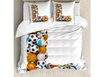Abakuhaus Lettera L Copripiumino, Athlecism Teamplay, Antiacaro, Adatto A Chi Soffre Di Allergie, Con Federe, 155 Cm X 220 Cm - 80 X 80 Cm, Multicolore
