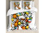 Abakuhaus Lettera R Copripiumino, Lingua Del Gioco, Antiacaro, Adatto A Chi Soffre Di Allergie, Con Federe, 155 Cm X 220 Cm - 80 X 80 Cm, Multicolore