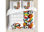Abakuhaus Lettera J Copripiumino, Tema Sportivo J, Antiacaro, Adatto A Chi Soffre Di Allergie, Con Federe, 200 Cm X 200 Cm - 80 X 80 Cm, Multicolore