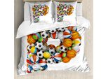 Abakuhaus Lettera P Copripiumino, Game Sport Typography, Antiacaro, Adatto A Chi Soffre Di Allergie, Con Federe, 155 Cm X 220 Cm - 80 X 80 Cm, Multicolore