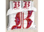 Abakuhaus Lettera B Copripiumino, Gothic Abstract B-Zeichen, Antiacaro, Adatto A Chi Soffre Di Allergie, Con Federe, 155 Cm X 220 Cm - 80 X 80 Cm, Multicolore