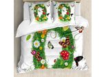 Abakuhaus Lettera Q Copripiumino, Estate Alfabeto Erbe Aromatiche, Antiacaro Adatto A Chi Soffre Di Allergie Con Federe, 155 Cm X 220 Cm - 80 X 80 Cm, Multicolore