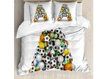 Abakuhaus Lettera A Copripiumino, Palloni Sportivi Impilati, Antiacaro, Adatto A Chi Soffre Di Allergie, Con Federe, 155 Cm X 220 Cm - 80 X 80 Cm, Multicolore