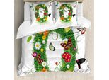 Abakuhaus Lettera O Copripiumino, Farfalle Primaverili, Antiacaro Adatto A Chi Soffre Di Allergie Con Federe, 200 Cm X 200 Cm - 80 X 80 Cm, Multicolore