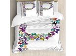 Abakuhaus Lettera P Copripiumino, Animal World Alphabet, Antiacaro, Adatto A Chi Soffre Di Allergie, Con Federe, 155 Cm X 220 Cm - 80 X 80 Cm, Multicolore