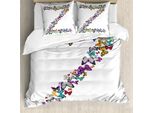 Abakuhaus Lettera Z Copripiumino, Animali Multicolori Z, Antiacaro Adatto A Chi Soffre Di Allergie Con Federe, 155 Cm X 220 Cm - 80 X 80 Cm, Multicolore