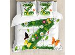 Abakuhaus Lettera Z Copripiumino, Fresco Giardino Estivo, Antiacaro Adatto A Chi Soffre Di Allergie Con Federe, 155 Cm X 220 Cm - 80 X 80 Cm, Verde Multicolore