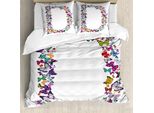 Abakuhaus Lettera D Copripiumino, Monarch Gnade, Antiacaro, Adatto A Chi Soffre Di Allergie, Con Federe, 155 Cm X 220 Cm - 80 X 80 Cm, Multicolore