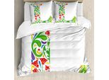 Abakuhaus Lettera L Copripiumino, Foglia Fiore, Antiacaro, Adatto A Chi Soffre Di Allergie, Con Federe, 155 Cm X 220 Cm - 80 X 80 Cm, Multicolore