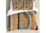 Abakuhaus Lettera D Copripiumino, Font Graffiante, Antiacaro, Adatto A Chi Soffre Di Allergie, Con Federe, 155 Cm X 220 Cm - 80 X 80 Cm, Arancione, Blu, Grigio