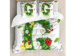 Abakuhaus Lettera G Copripiumino, Ispirato Alla Primavera G, Antiacaro, Adatto A Chi Soffre Di Allergie, Con Federe, 200 Cm X 200 Cm - 80 X 80 Cm, Multicolore