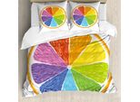 Abakuhaus Copripiumino Colorato, Rainbow Colored Arancione, Antiacaro, Adatto A Chi Soffre Di Allergie, Con Federe, 155 Cm X 220 Cm - 80 X 80 Cm, Multicolore