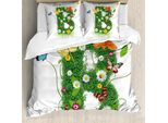 Abakuhaus Lettera B Copripiumino, Flourish Daisy Garden, Antiacaro, Adatto A Chi Soffre Di Allergie, Con Federe, 155 Cm X 220 Cm - 80 X 80 Cm, Multicolore