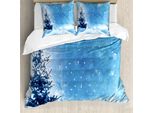 Abakuhaus Copripiumino Invernale, Fiocchi Di Neve Congelati, Antiacaro, Adatto A Chi Soffre Di Allergie, Con Federe, 155 Cm X 220 Cm - 80 X 80 Cm, Blu Bianco