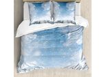 Abakuhaus Copripiumino Invernale, Neve, New York, Antiacaro, Adatto A Chi Soffre Di Allergie, Con Federe, 200 Cm X 200 Cm - 80 X 80 Cm, Blu, Grigio, Bianco