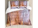Abakuhaus Copripiumino Invernale, Scena Notturna Alberi Ghiacciati, Antiacaro Adatto A Chi Soffre Di Allergie Con Federe, 200 Cm X 200 Cm - 80 X 80 Cm, Salmone Bianco
