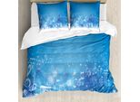 Abakuhaus Copripiumino Invernale, Musica Che Ricorda I Fiocchi Di Neve, Antiacaro, Adatto A Chi Soffre Di Allergie, Con Federe, 155 Cm X 220 Cm - 80 X 80 Cm, Blu, Bianco, Viola