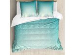 Abakuhaus Copripiumino Invernale, Fichte-Wald Schnee Woods, Antiacaro, Adatto A Chi Soffre Di Allergie, Con Federe, 155 Cm X 220 Cm - 80 X 80 Cm, Turchese Bianco