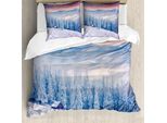 Abakuhaus Copripiumino Invernale, Ruhe Scenic Land, Antiacaro, Adatto A Chi Soffre Di Allergie, Con Federe, 155 Cm X 220 Cm - 80 X 80 Cm, Rosa, Blu, Bianco