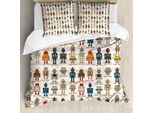 Abakuhaus Copripiumino Robot, Super Robot, Antiacaro, Adatto A Chi Soffre Di Allergie, Con Federe, 200 Cm X 200 Cm - 80 X 80 Cm, Multicolore