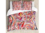 Abakuhaus Copripiumino Astratto, Flow Splash, Antiacaro, Adatto A Chi Soffre Di Allergie, Con Federe, 155 Cm X 220 Cm - 80 X 80 Cm, Multicolore